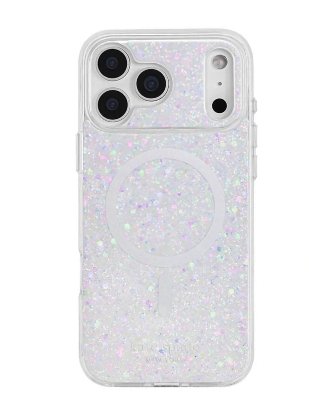 Kate Spade New Sparkle MagSafe Compatible Clear Glitter Phone Case - White
